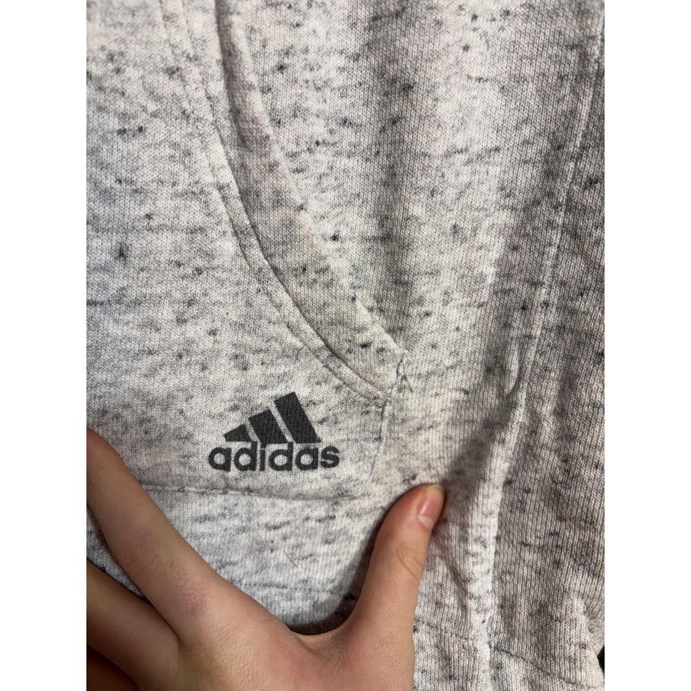 Adidas Heather Gray Speckled Hoodie Sweatshirt Womens Size S - Picture 5 of 5